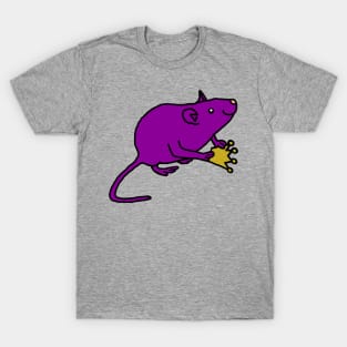 Purple Rat Holding a Crown T-Shirt